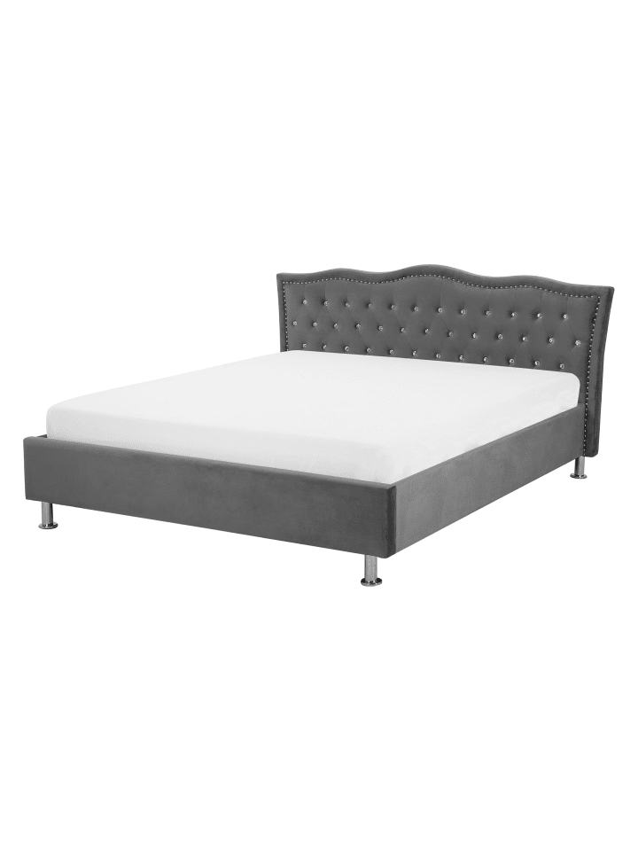 Beliani Doppelbett METZ in Grau - (W) 168 x (H) 102 x (L) 217 cm günstig kaufen onesize