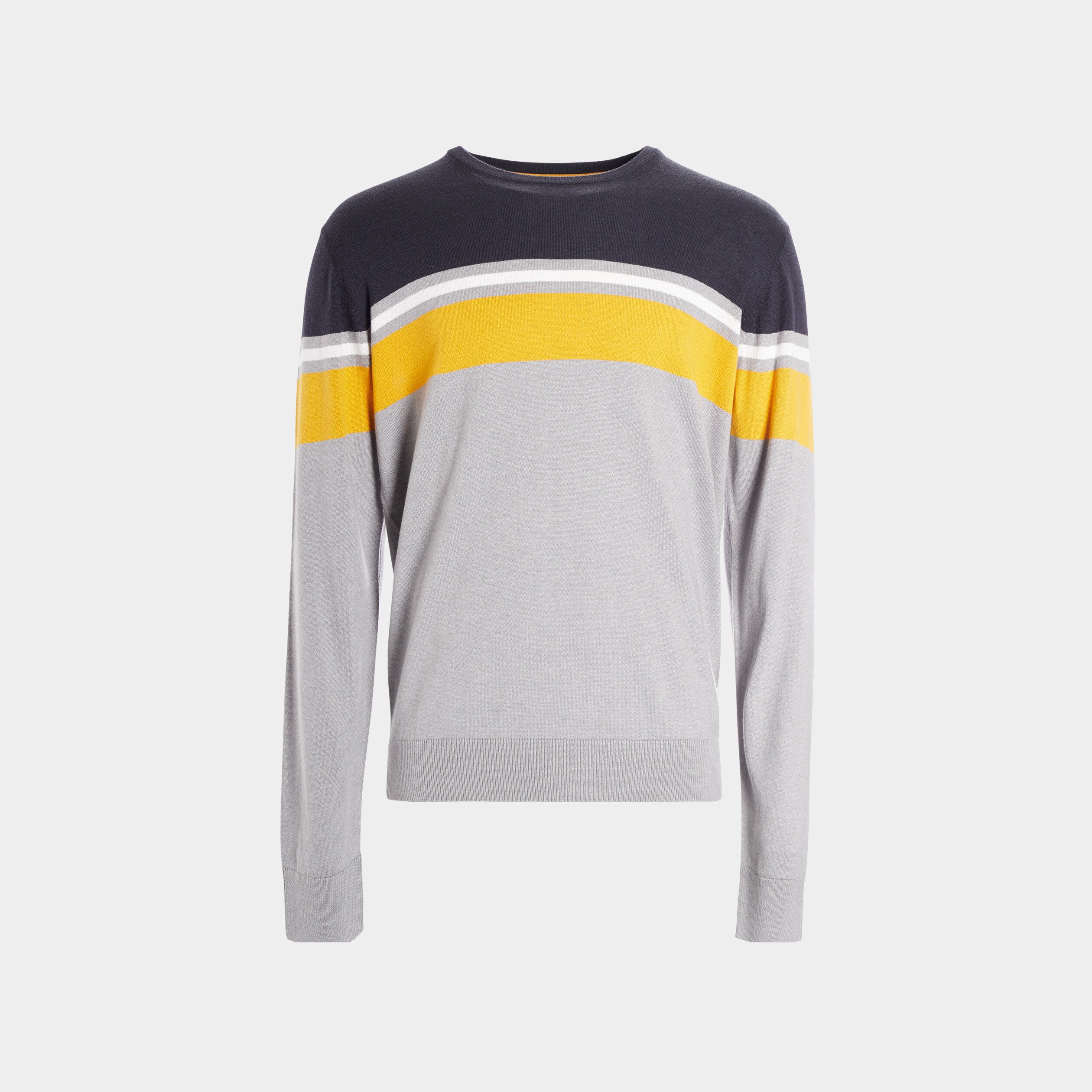 Pull fin manches longues gris homme | La Halle