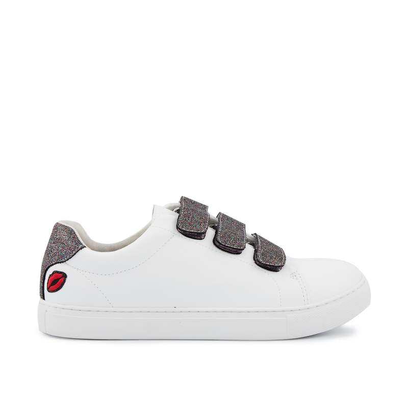 Baskets en cuir Edith blanc/glitter multicolor