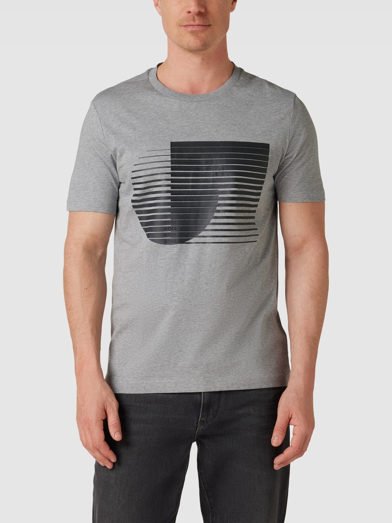 T-Shirt mit Logo-Print in hellgrau