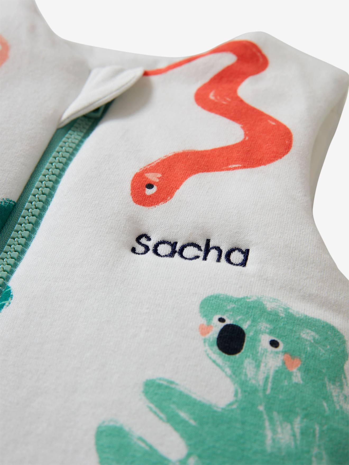 Vertbaudet Ärmelloser Baby Schlafsack KÜNSTLER Oeko-Tex personalisierbar - mehrfarbig