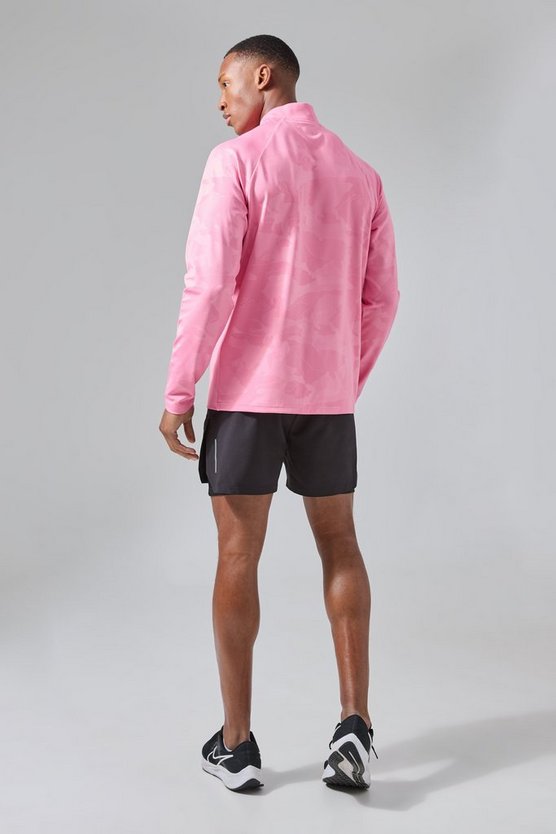 Man Active Camouflage Performance Oberteil mit Reißverschluss
