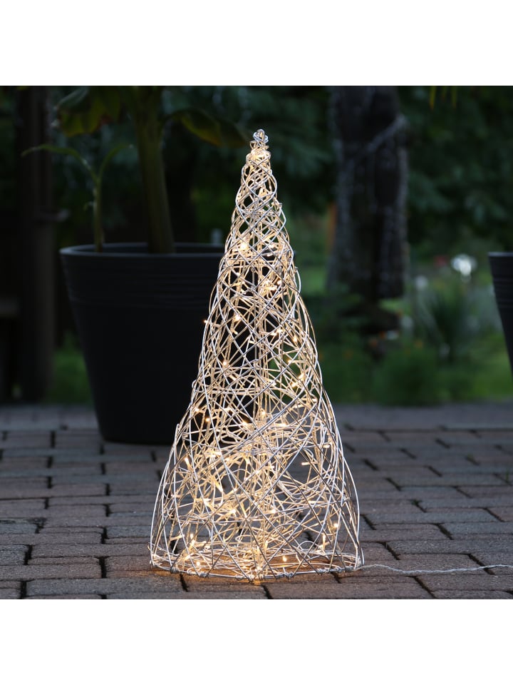 MARELIDA LED 3D Kegel Gartenleuchte in silber - H: 70cm günstig kaufen onesize