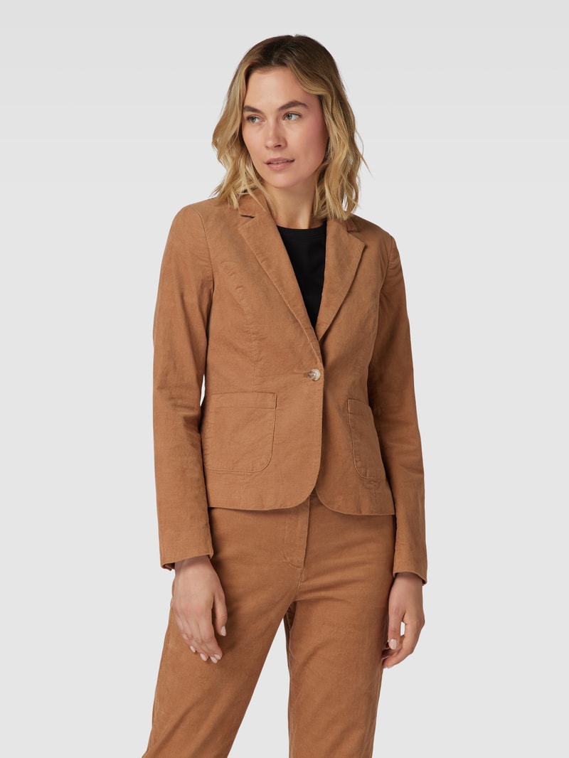 Blazer aus Cord mit Eingrifftaschen in camel