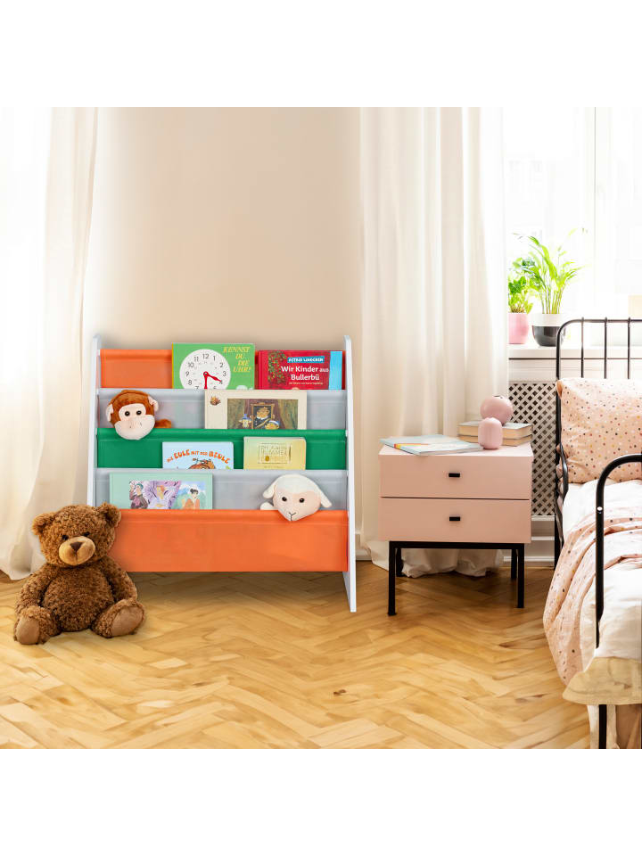 relaxdays Kinderbücherregal in Bunt - (B)62,5 x (H)60 x (T)28 cm günstig kaufen onesize