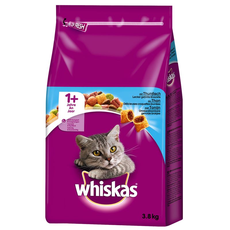Mix-Sparpaket Whiskas 1+ 2 x 3,8 kg zu TOP-Preisen