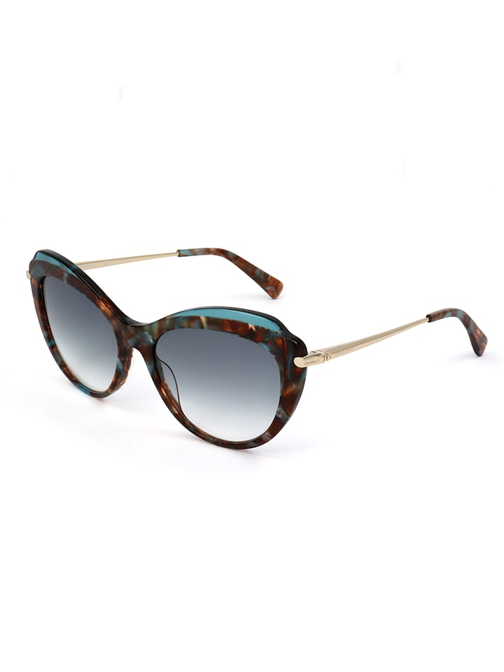 Longchamp Damen-Sonnenbrille in Braun-Gold/ Türkis günstig kaufen 55