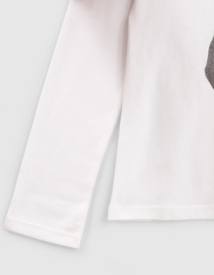 T-shirt blanc cassé visuel girafe-ballerines fille
