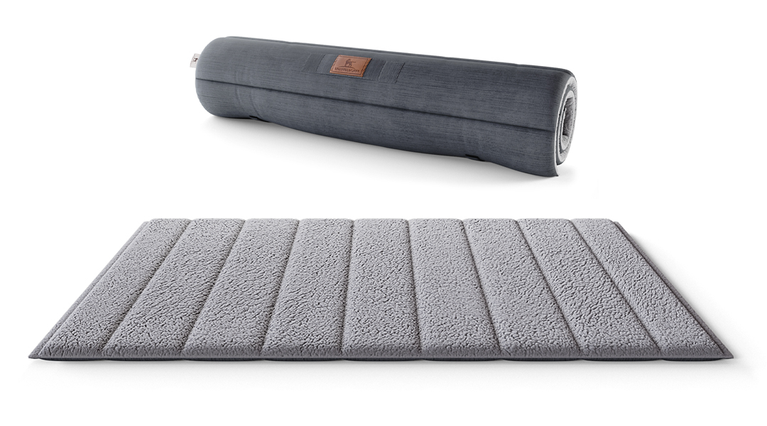 Knuffelwuff Hundematten Knuffelwuff tragbare Reisematte Linea Travel aus Velours grau XXL