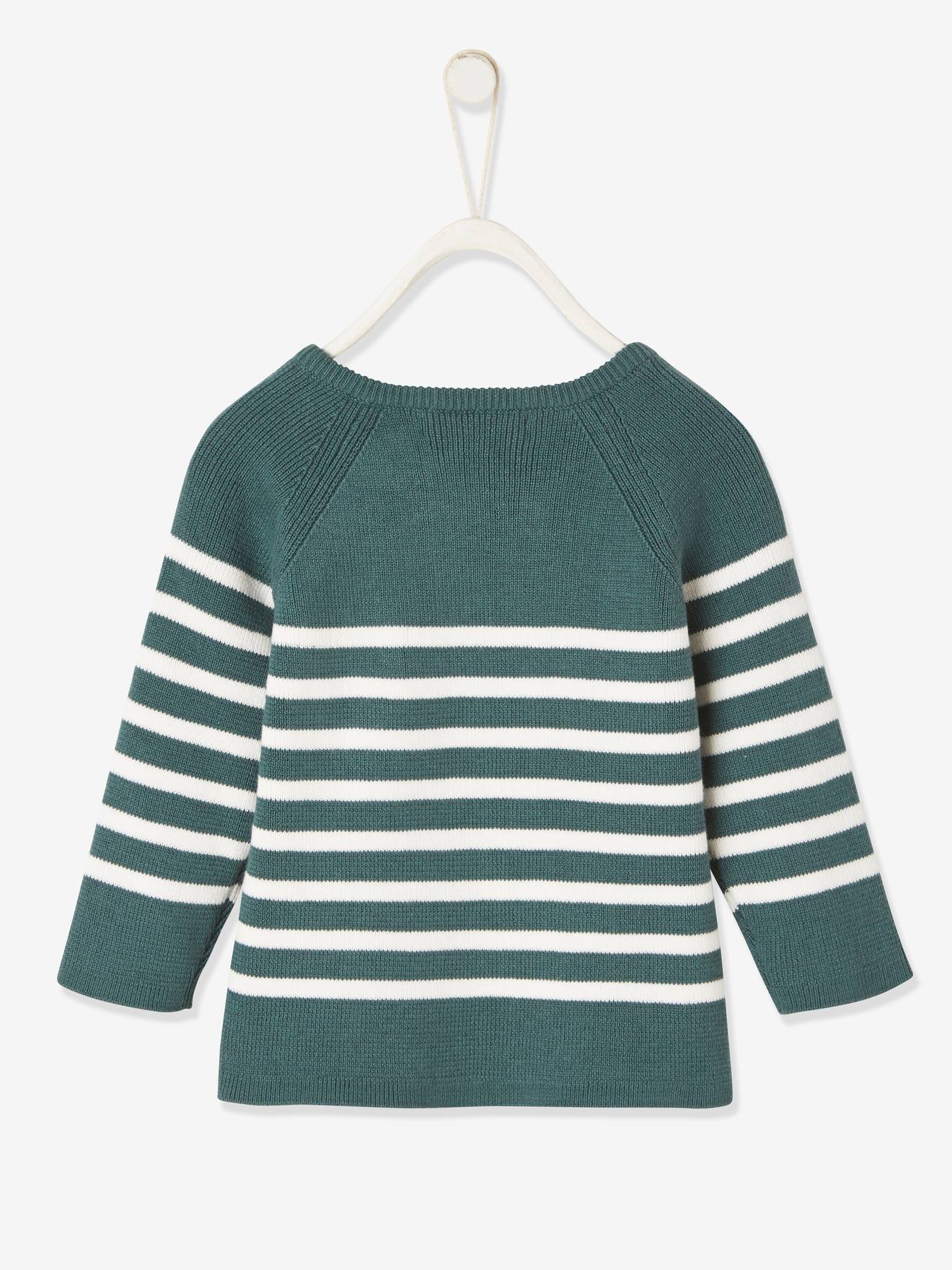 Pull marinière bébé caramel rayé