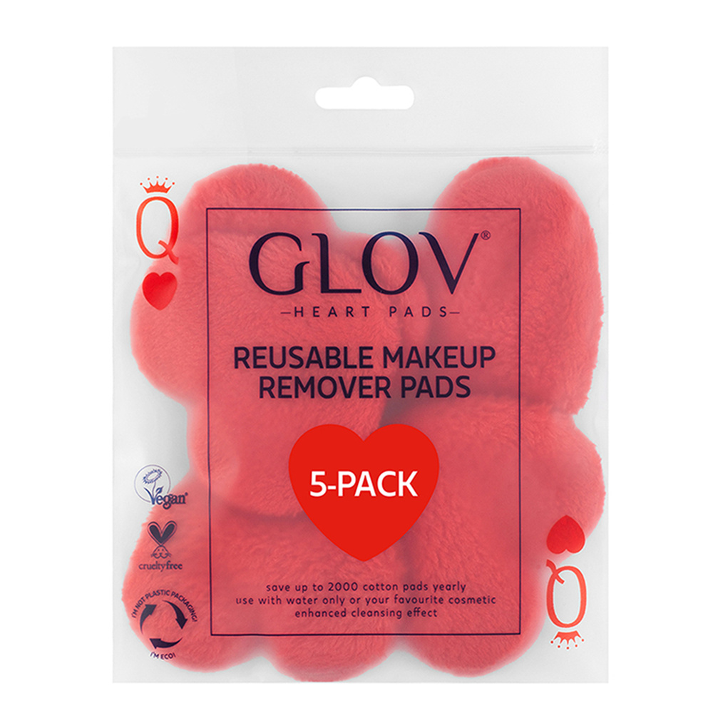 glov Heart pads x5 Disques cosmétiques réutilisables  Heart Pads