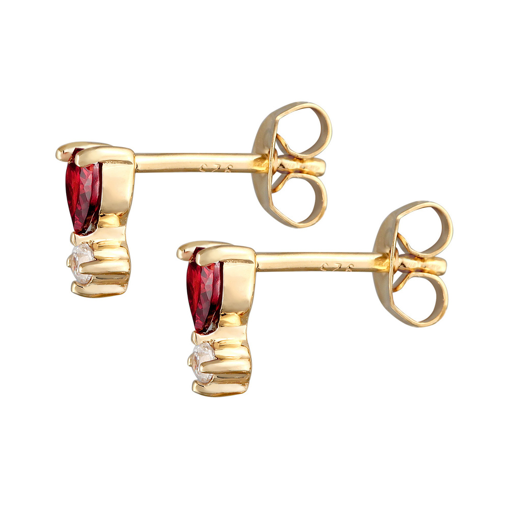 Elli Elli Boucles d'Oreilles Femmes Clous d'oreilles motif cœur amour avec zircon en a Boucles d'oreilles