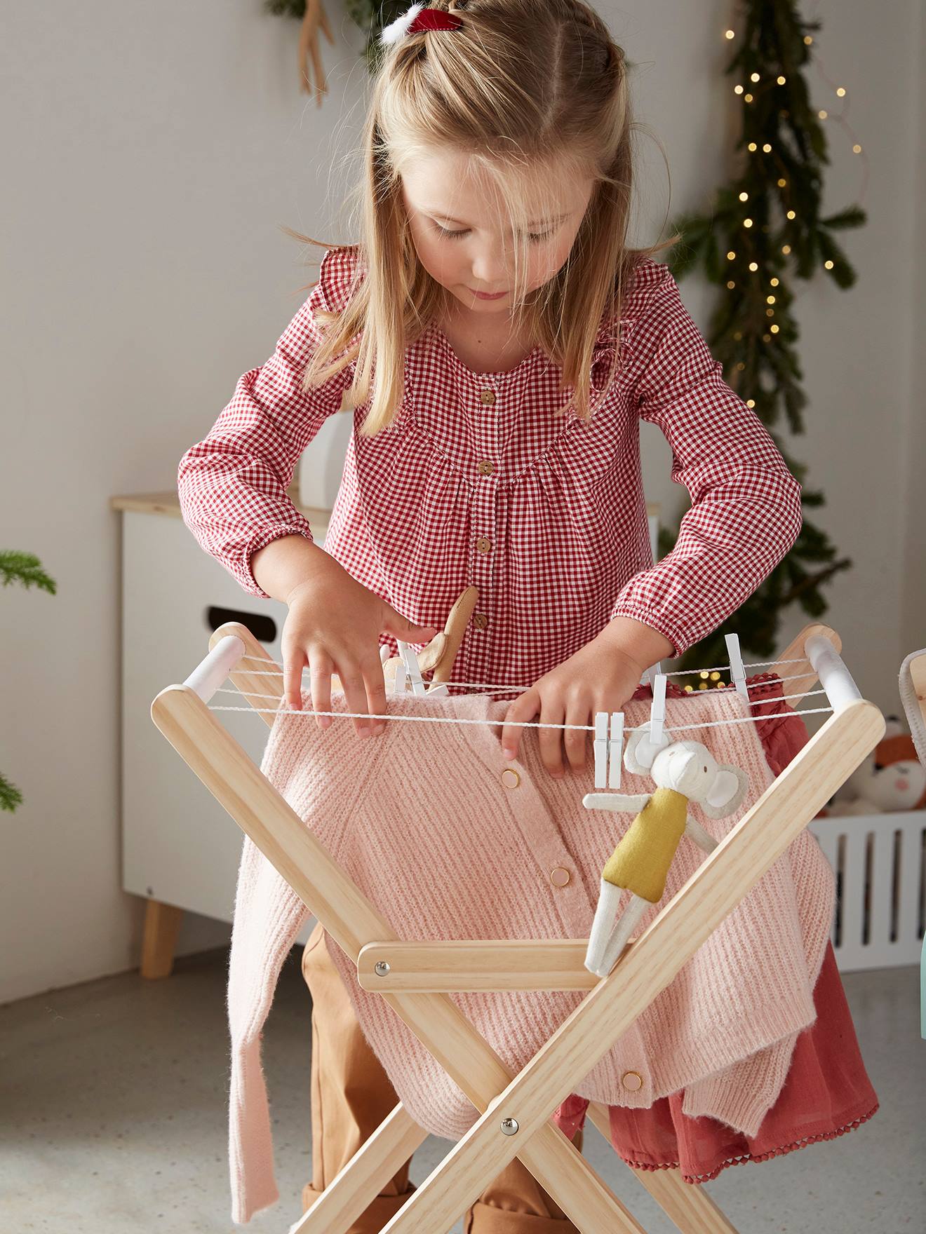 Etendoir à linge en bois FSC® blanc