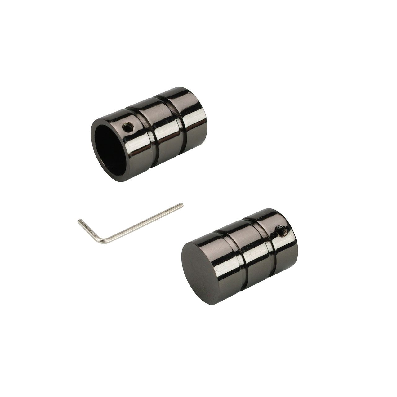 Bella Casa Endstück Endknopf für Stilstange Gardinenstange Profilrohr 16 mm Ø, Zylinder, titan