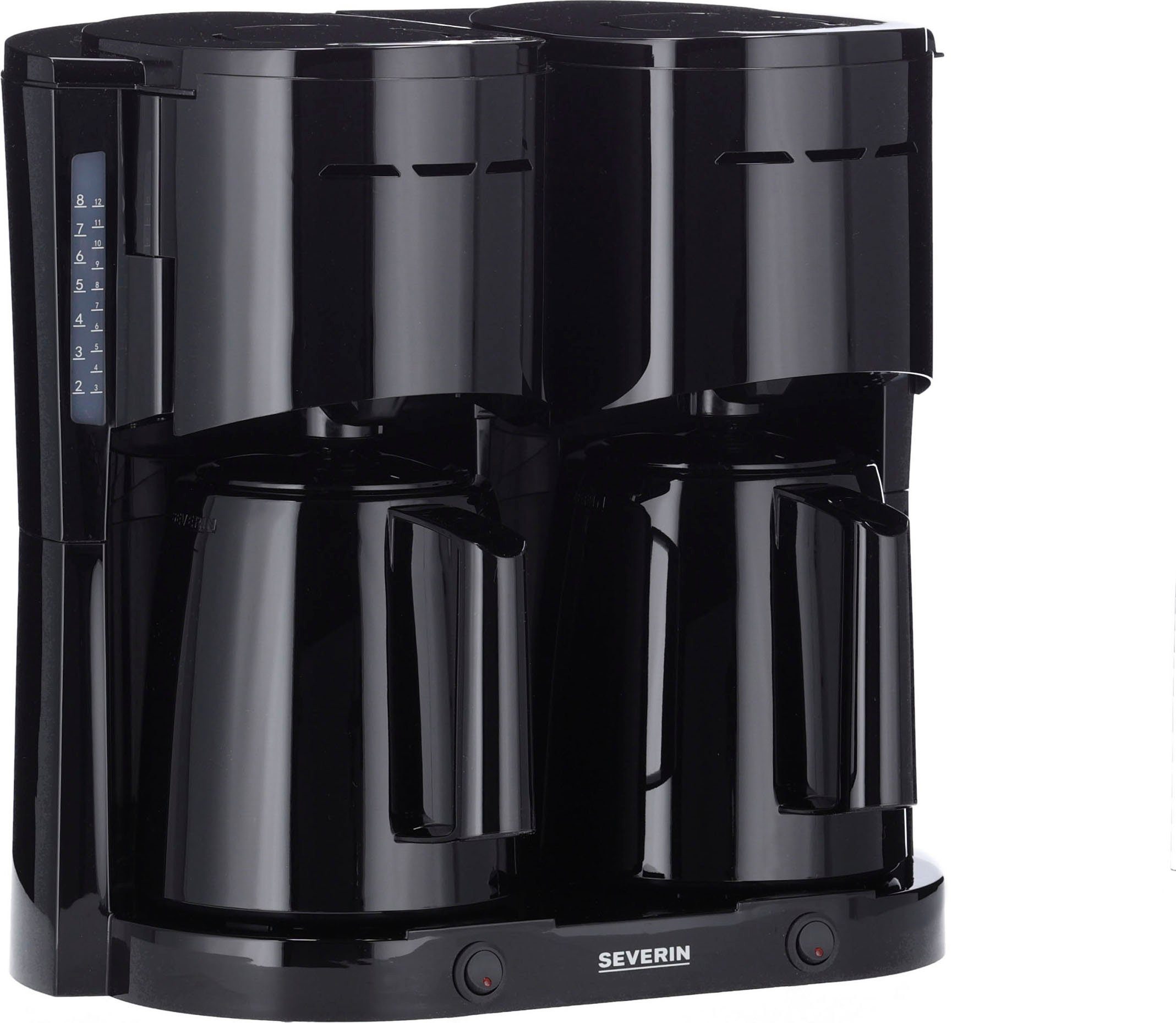 Severin Filterkaffeemaschine KA 9315 Duo, 1l Kaffeekanne, Papierfilter 1x4
