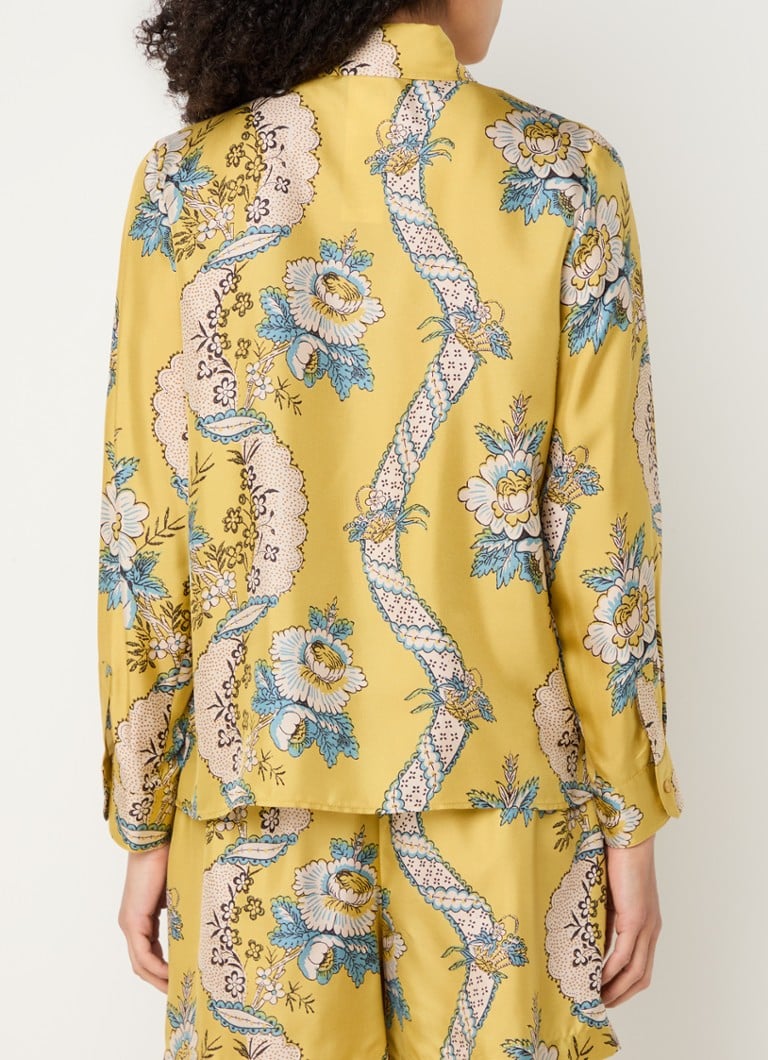 Μεταξωτή μπλούζα MaxMara Onica με φλοράλ τύπωμα