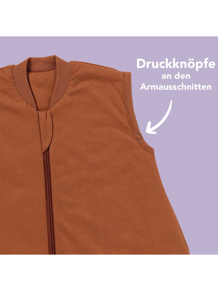 Schlummersack Schlafsack mit Füßen, 1.0 TOG in Hellbraun günstig kaufen