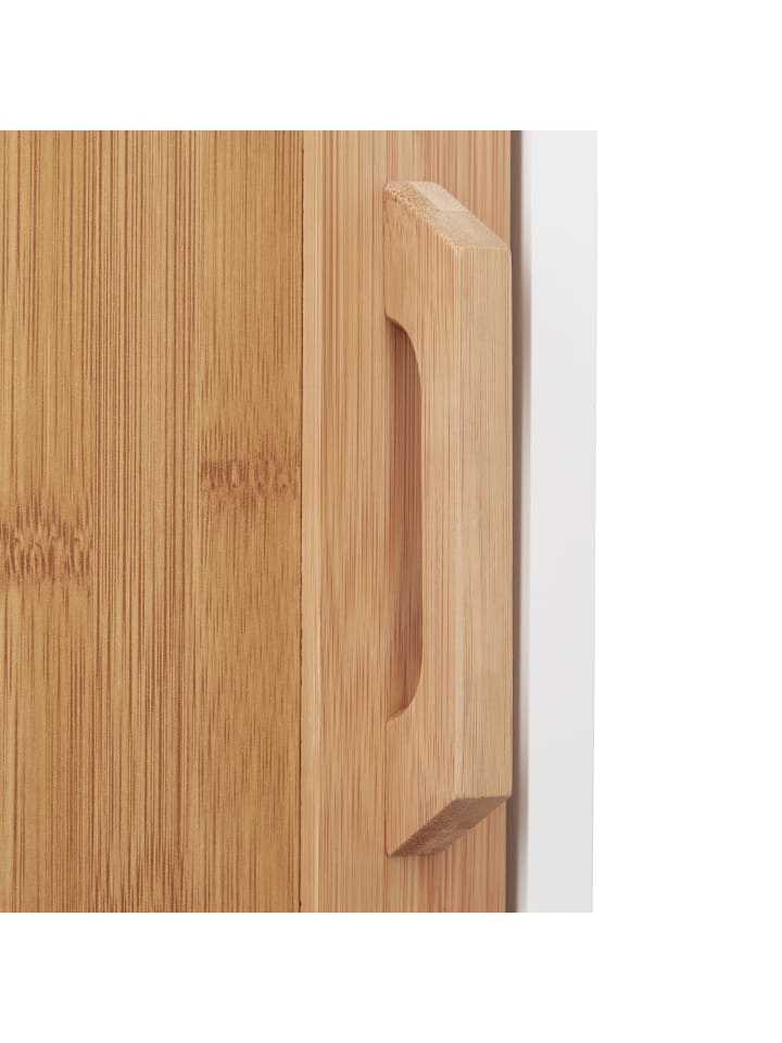 relaxdays Badschrank in Weiß/Braun - (B)39 x (H)180 x (T)30 cm günstig kaufen onesize