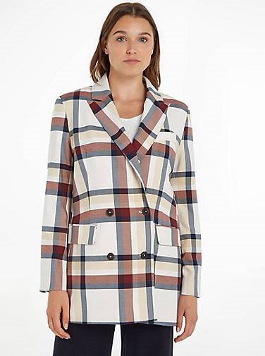 TOMMY HILFIGER Damen Blazer GLOBAL STRIPE CHECK DB BLAZER