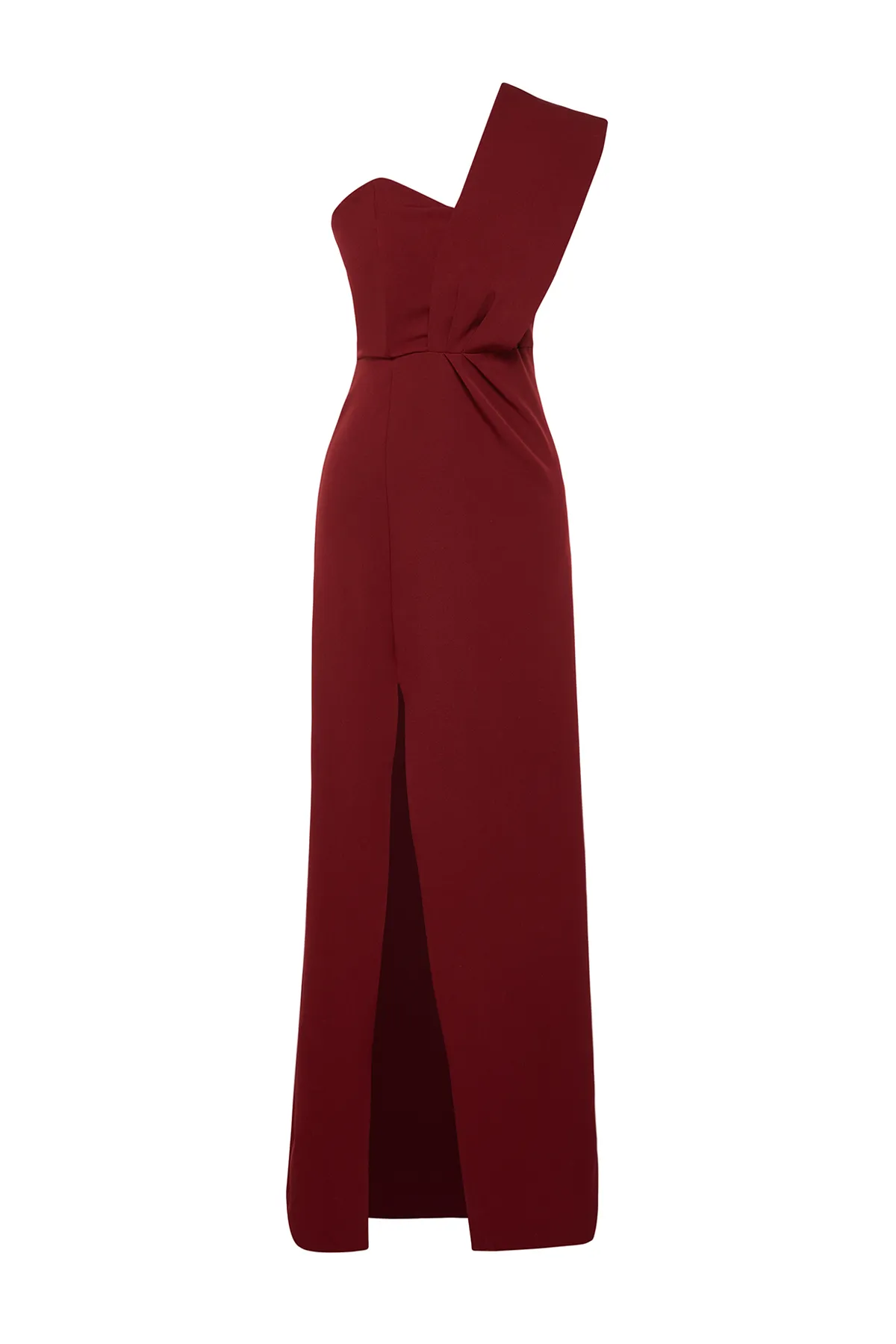 Trendyol Collection  Burgunderfarbenes, gerades, gewebtes Abendkleid und Abschlusskleid TPRSS21AE0185