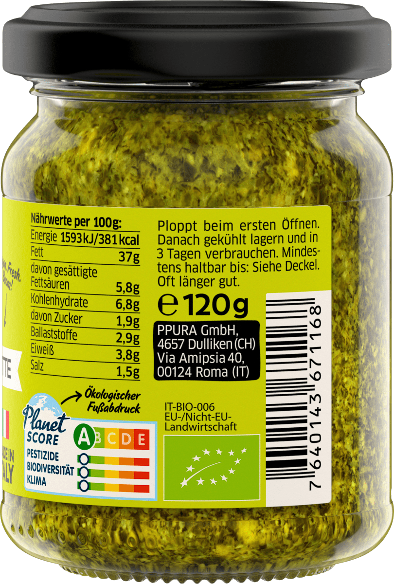Pesto, ital. Basilikum & Limette, 120 g