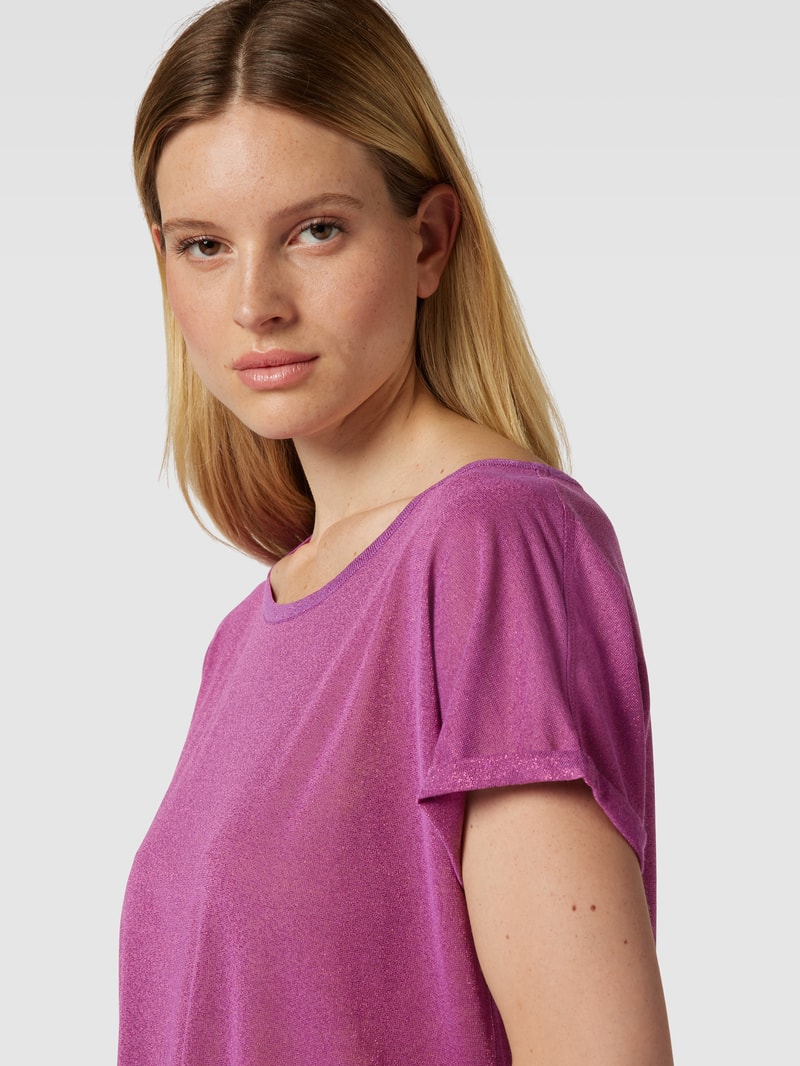 Blusenshirt in semitransparenter Optik in fuchsia