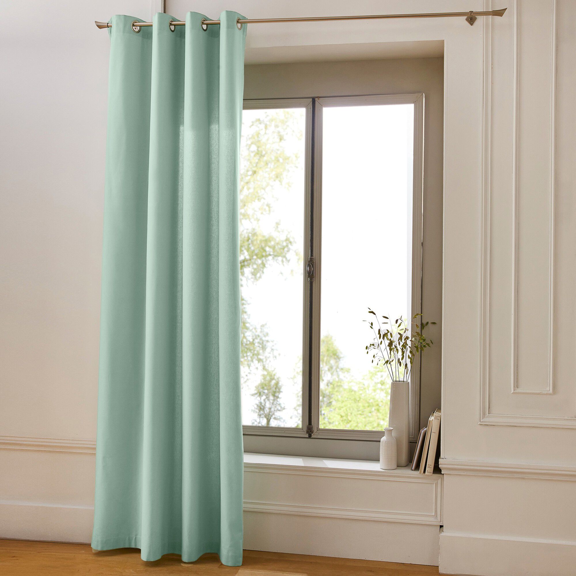 Rideau oeillets bachette tamisant uni