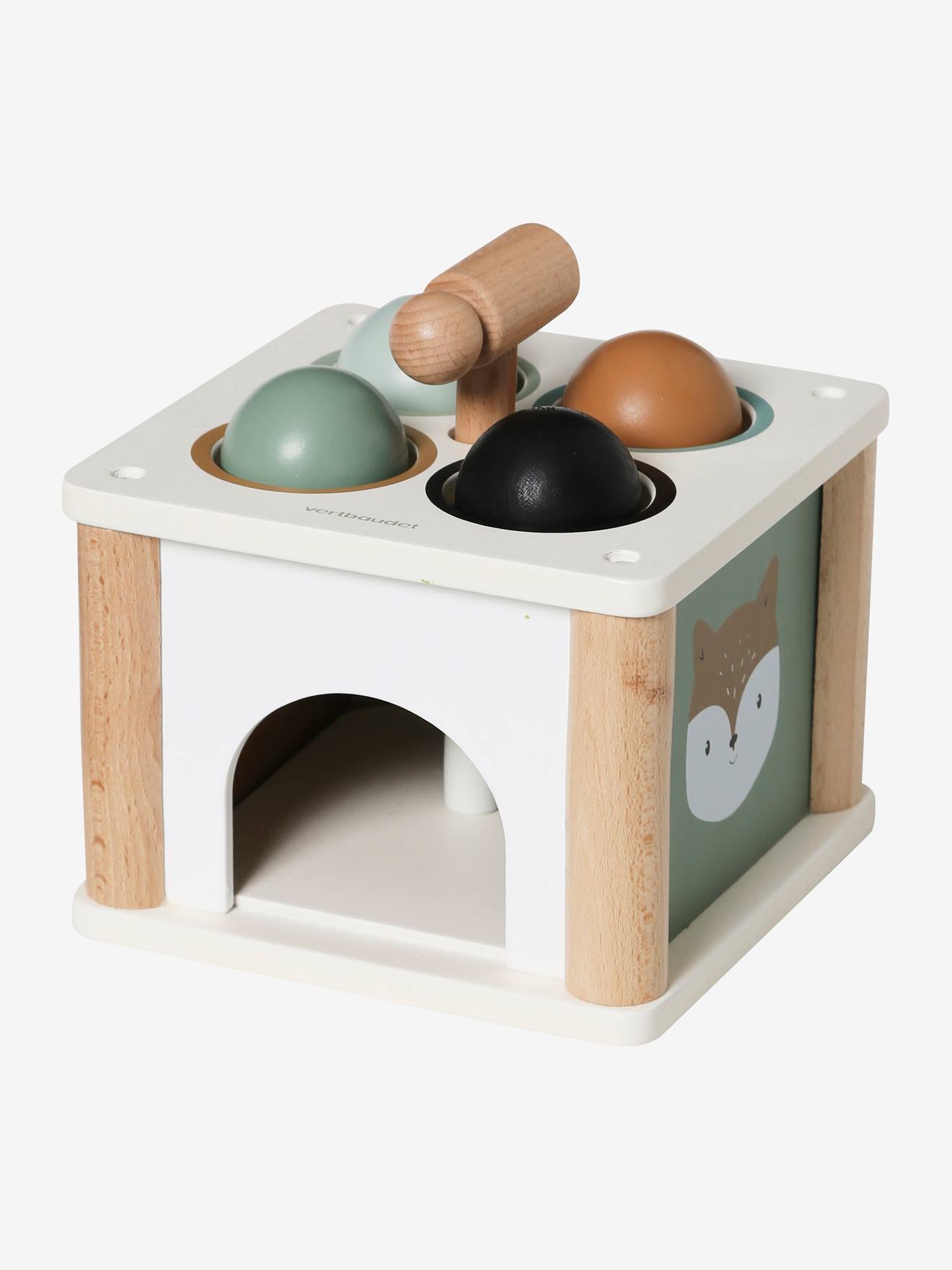 Vertbaudet Baby Hammerspiel GRÜNER WALD, Holz FSC - mehrfarbig/waschbär