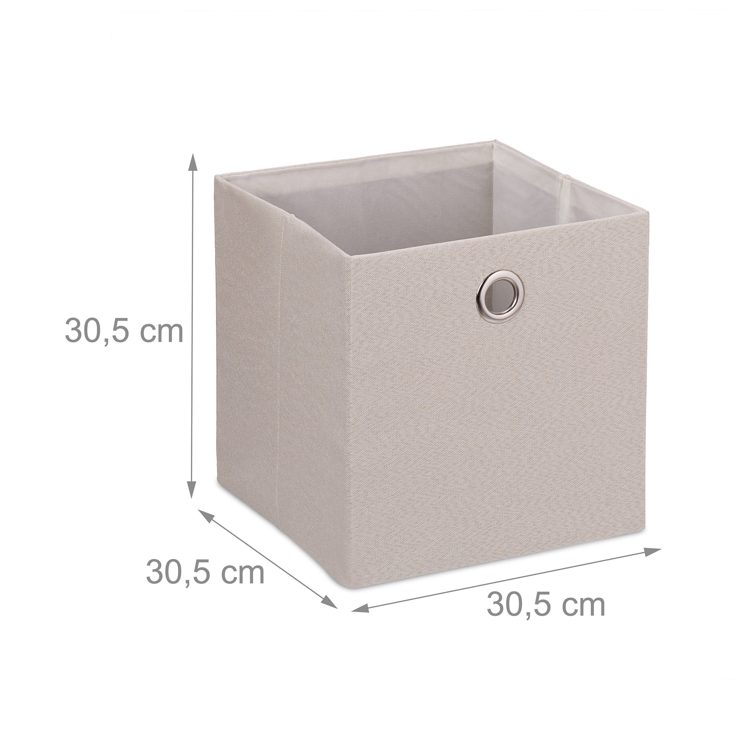 relaxdays Aufbewahrungsbox Aufbewahrungsbox im 2er Set, Beige