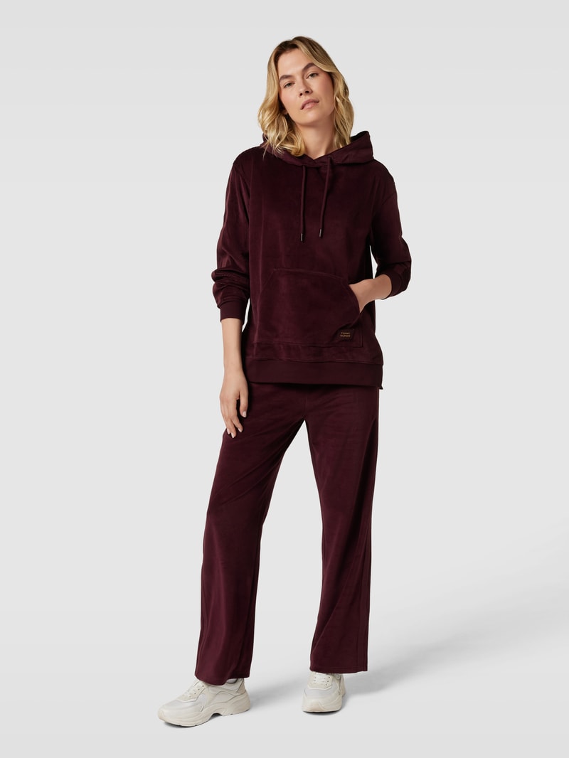 Hoodie aus Samt in bordeaux rot
