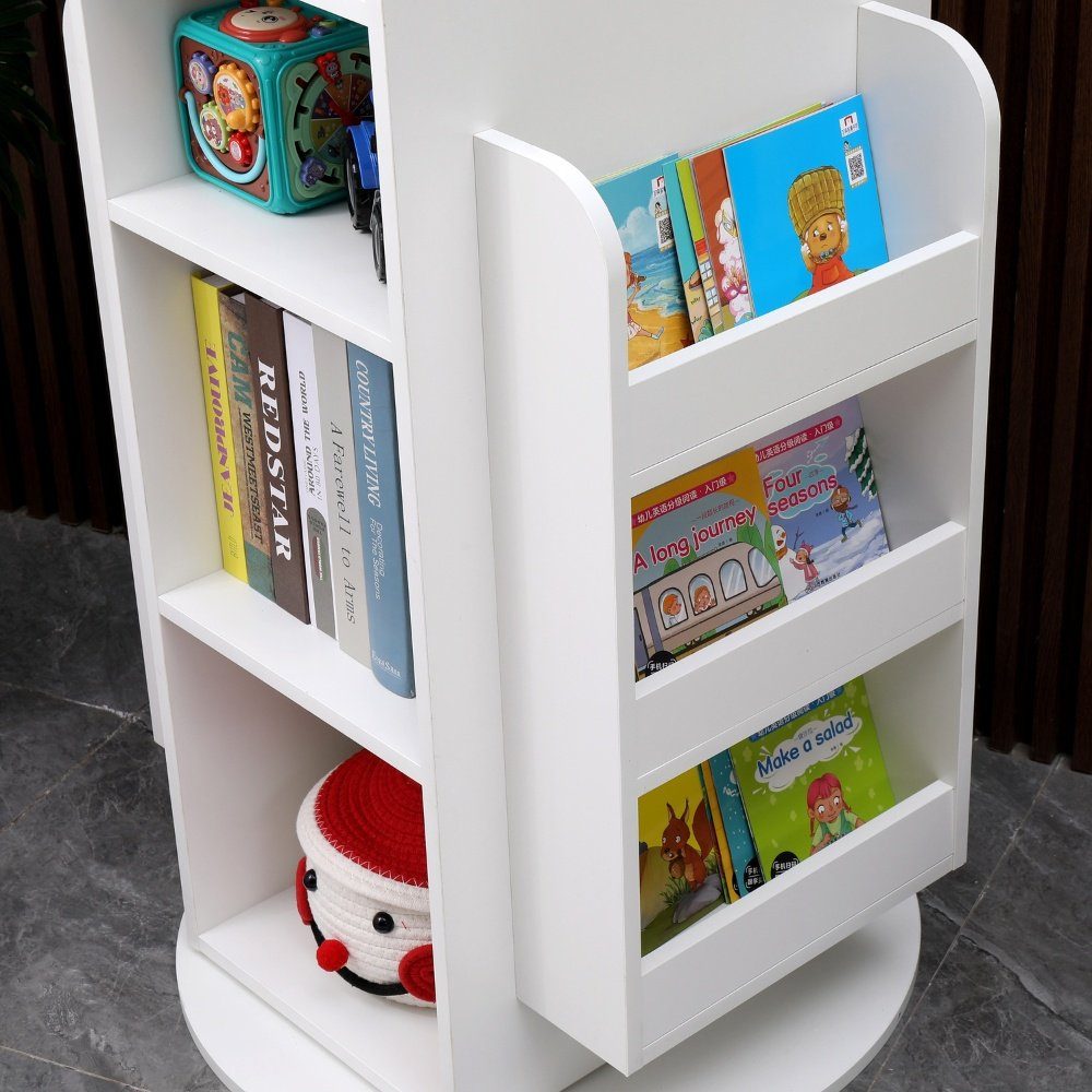 HOME DELUXE Kinderregal JUNA 60 x 60 x 105,3 cm, 360° Drehbar, Aufbewahrungsregal in Kinder-Spielzimmer, Kinderzimmer, Spielzeugregal