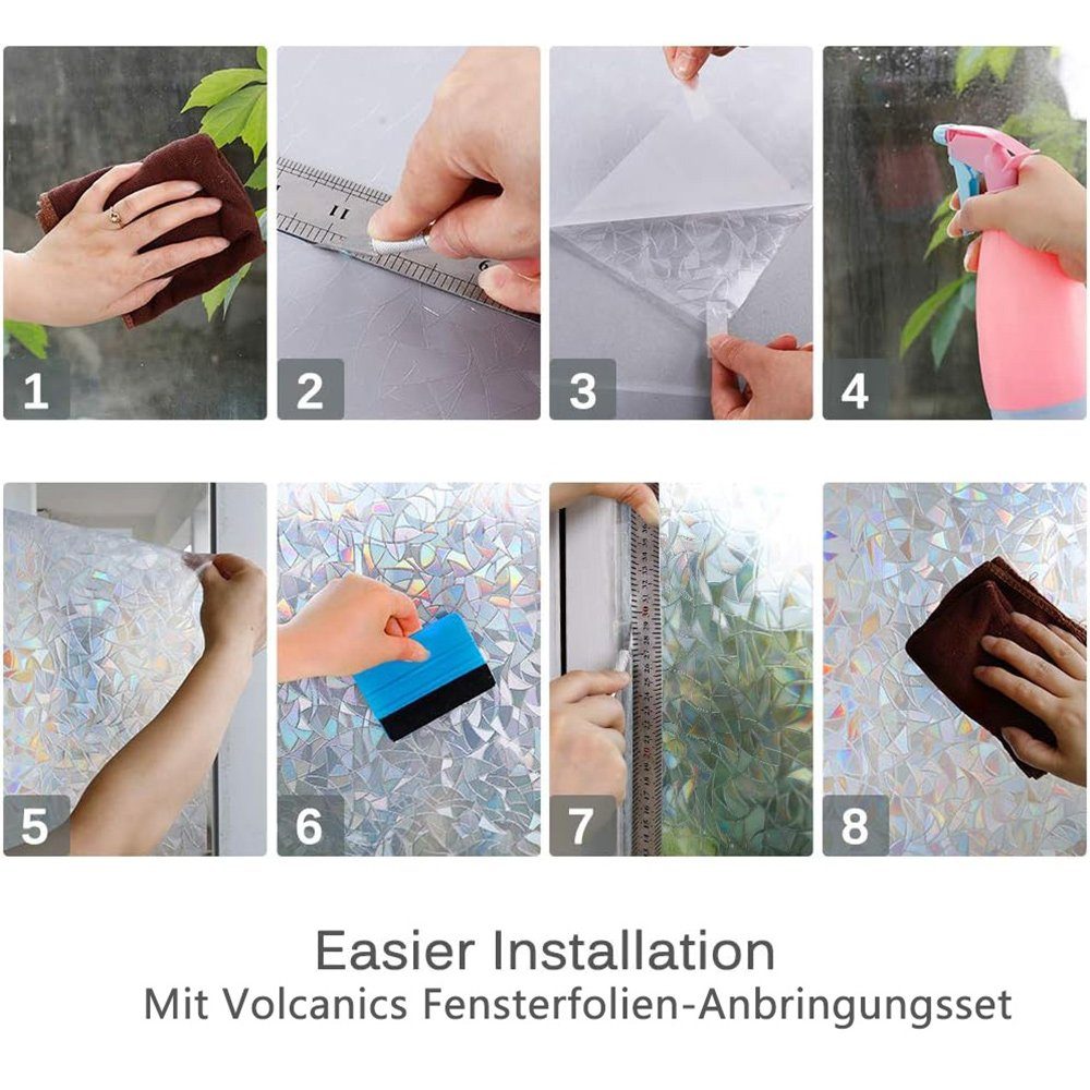 Juoungle Sichtschutzfolie Fenster Sichtschutzfolie statische 3D Aufkleber, Regenbogenfolie