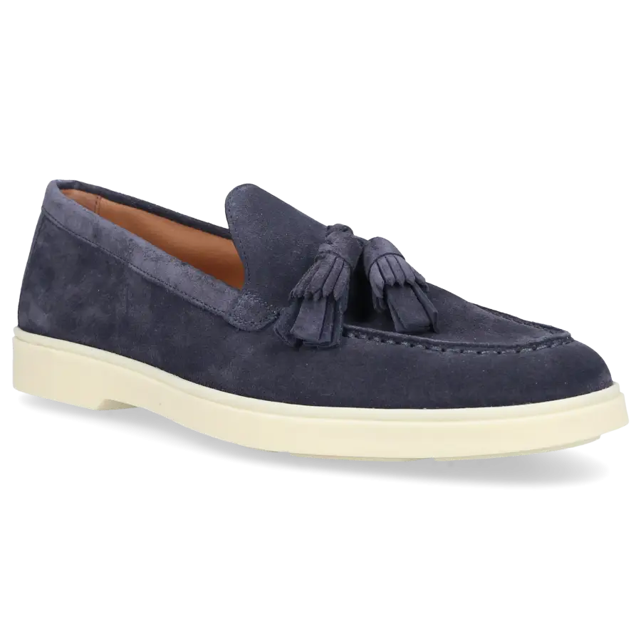 Santoni - Loafer 58744 Veloursleder - blau