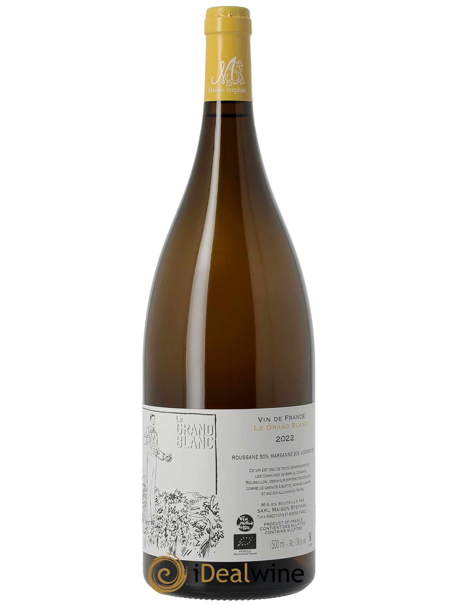 Vin de France Le Grand Blanc Jean-Michel Stephan  2022 - Lot de 1 Magnum