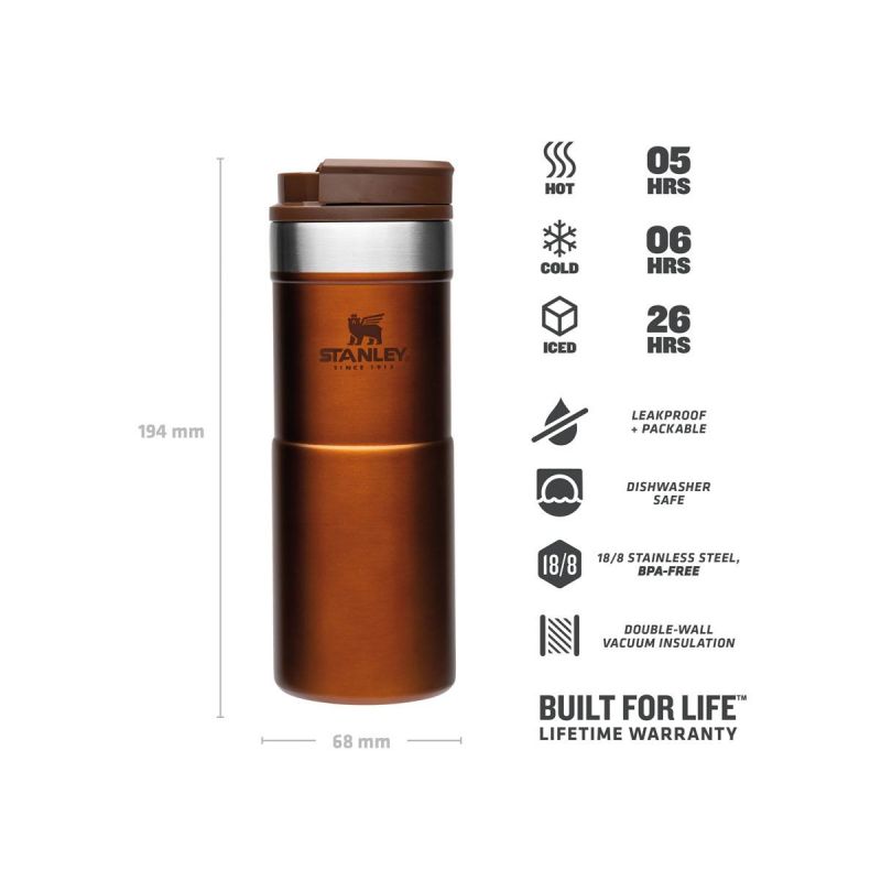 Thermo-Fahrradflasche, Stanley Classic Neverlake Travel Mug 12oz \/ 350ml Maple