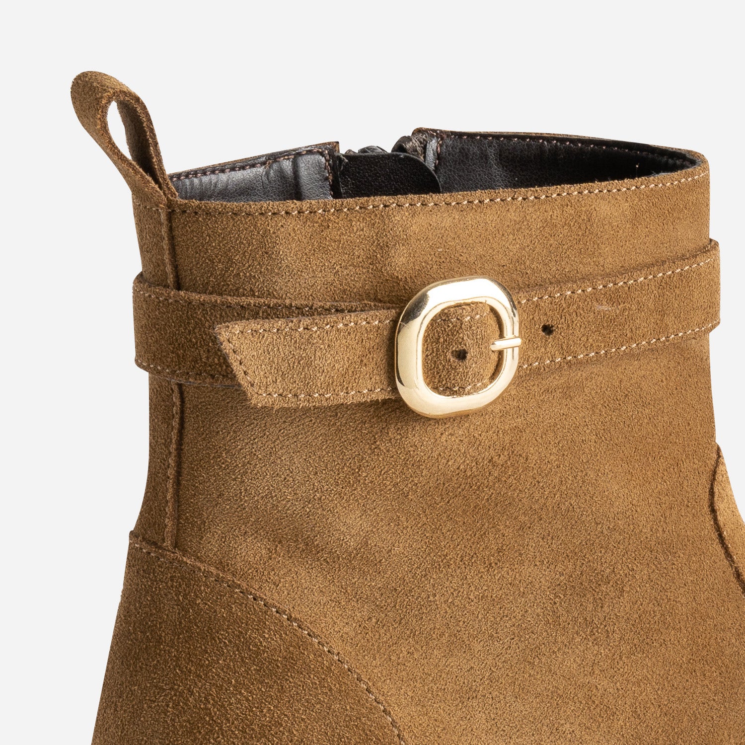 Boots taupe en cuir velours