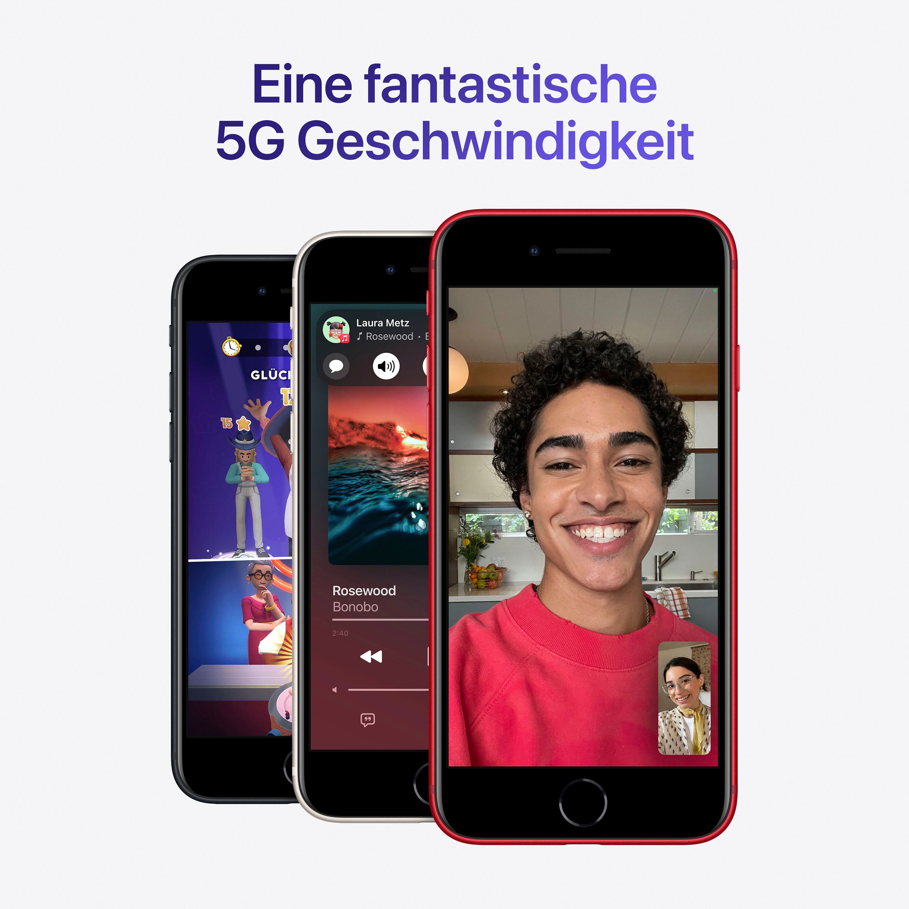 Apple iPhone SE (2022) Smartphone (11,94 cm/4,7 Zoll, 256 GB Speicherplatz, 12 MP Kamera)