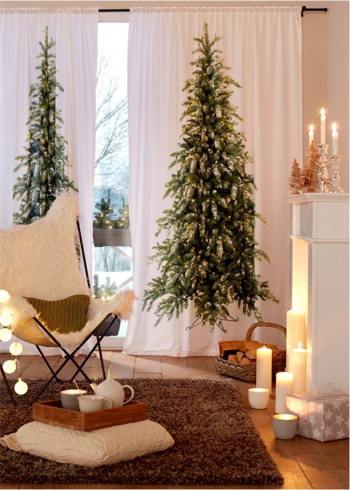 Vorhang mit Tannenbaum Druck (1er Pack)