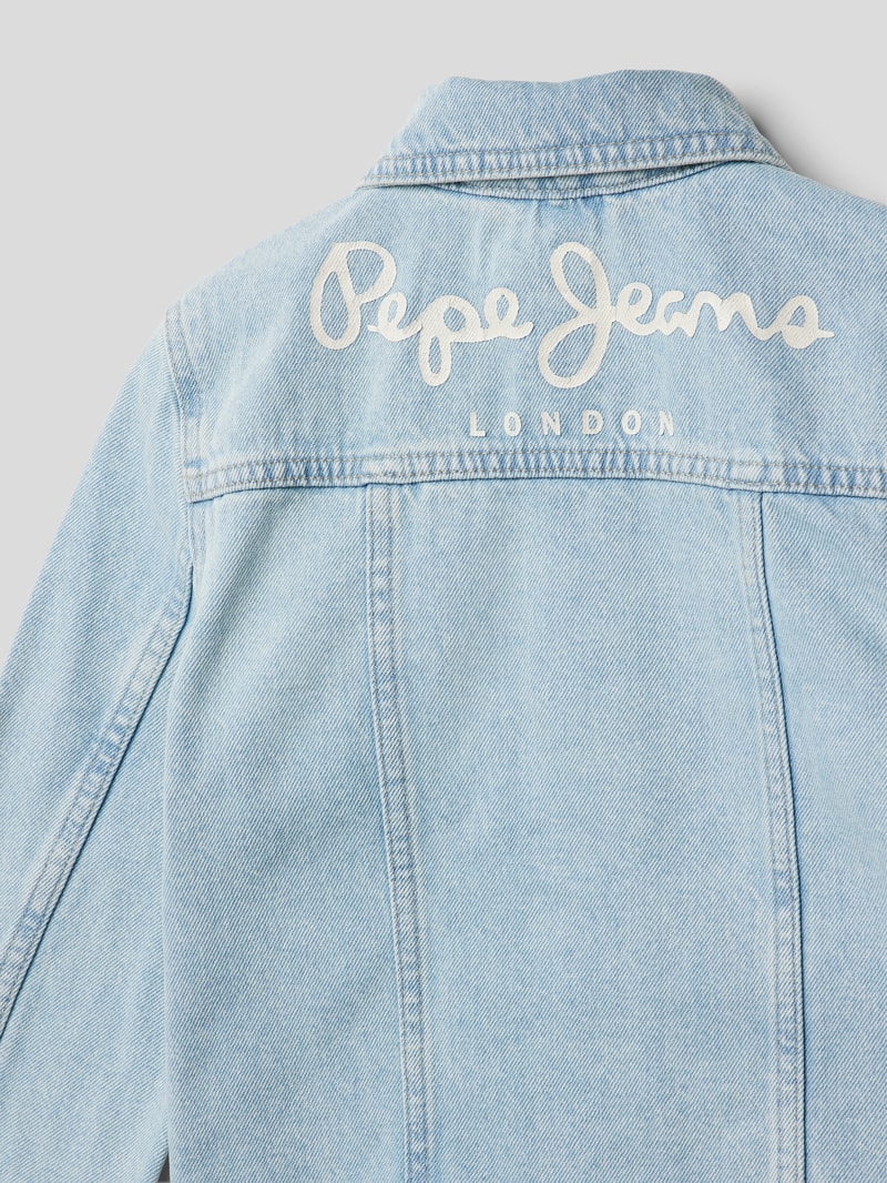 Jeansjacke mit ausgefranstem Saum Modell 'ISA' in blau