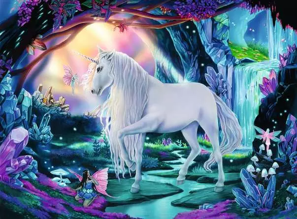 Kinderpuzzle ab 9 Jahren - Kristall-Einhorn - 300 Teile