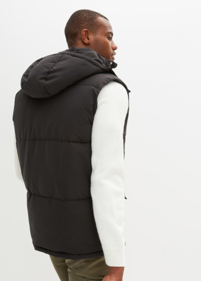 Steppweste mit abnehmbarer Kapuze aus recyceltem Polyester