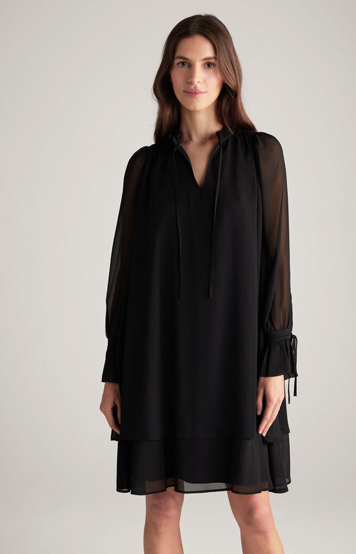 Chiffon-Kleid in Schwarz