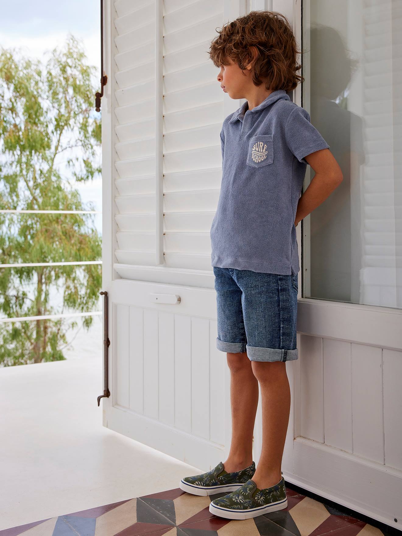 Vertbaudet Jungen Shorts in Denim-Optik Oeko-Tex - schwarz
