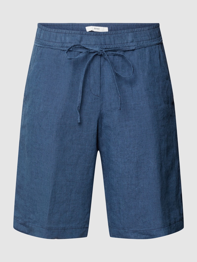 Shorts mit seitlichen Eingrifftaschen Modell 'MEL' in dunkelblau