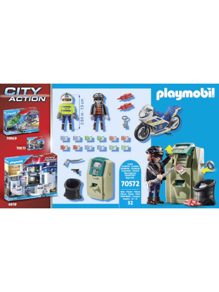 Playmobil Spielfigur Set City Action Polizei-Motorrad Verfolgung des Geldräubers, 4-10 J. günstig kaufen onesize