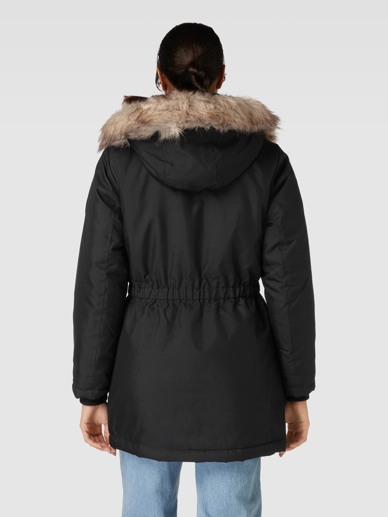 Parka mit Kunstfell Modell 'IRIS' in schwarz