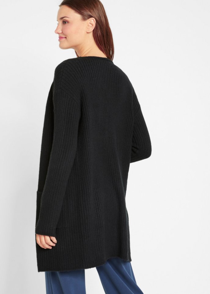 Strickjacke in breiter Rippenstruktur