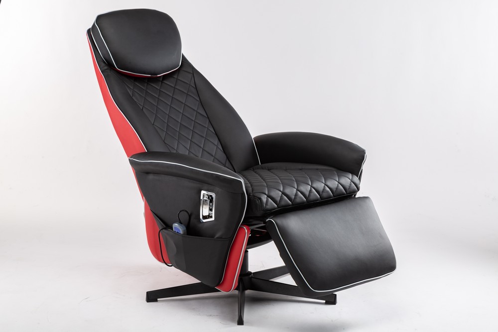 Happy Home Happy Home Elektrischer Massagesessel Relaxsessel HWP09-SCH schwarz/rot Lederoptik