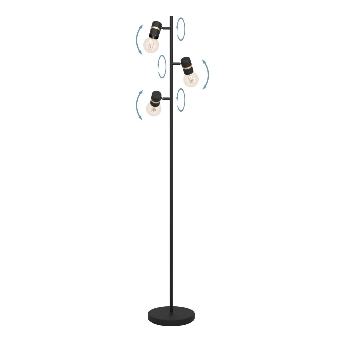 Roomio Stehleuchte No. 9809 Schwarz Messing