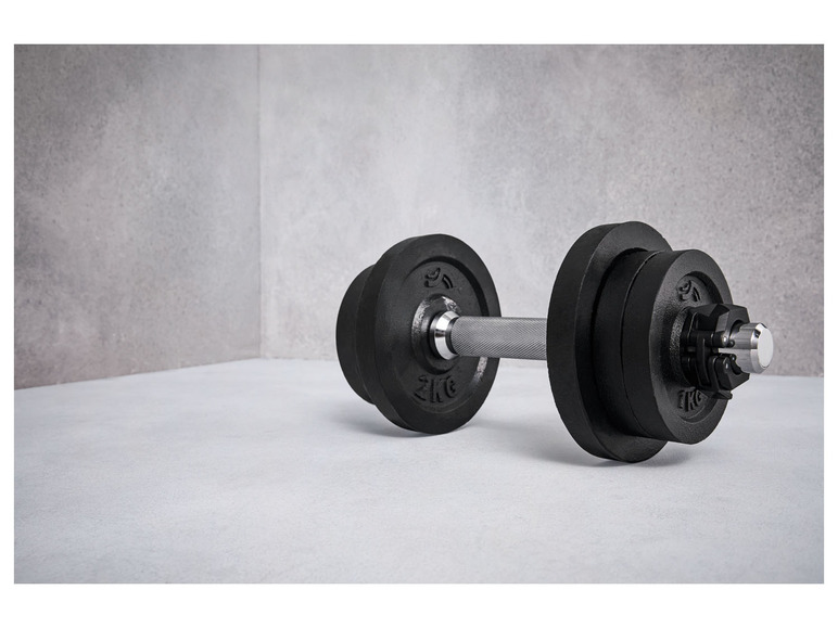 CRIVIT Kurzhantel-Set, mit Stahl-Griff, 10 kg